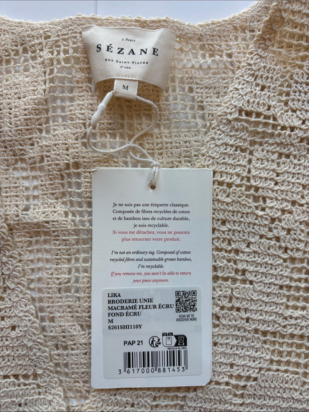 NWT SEZANE LIKA JACKET FLORAL EMBROIDERY WITH BEIGE - Picture 5 of 5